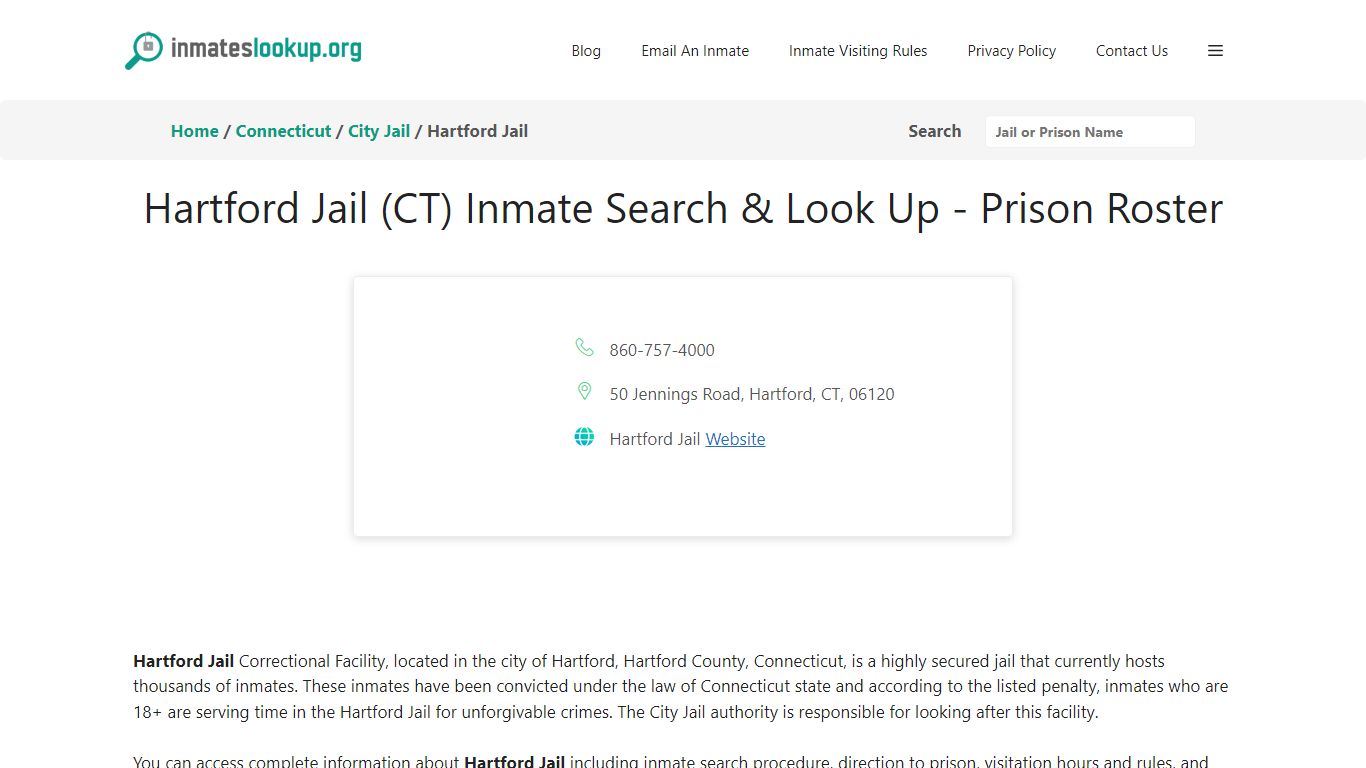 Hartford Jail (CT) Inmate Search & Look Up - Prison Roster