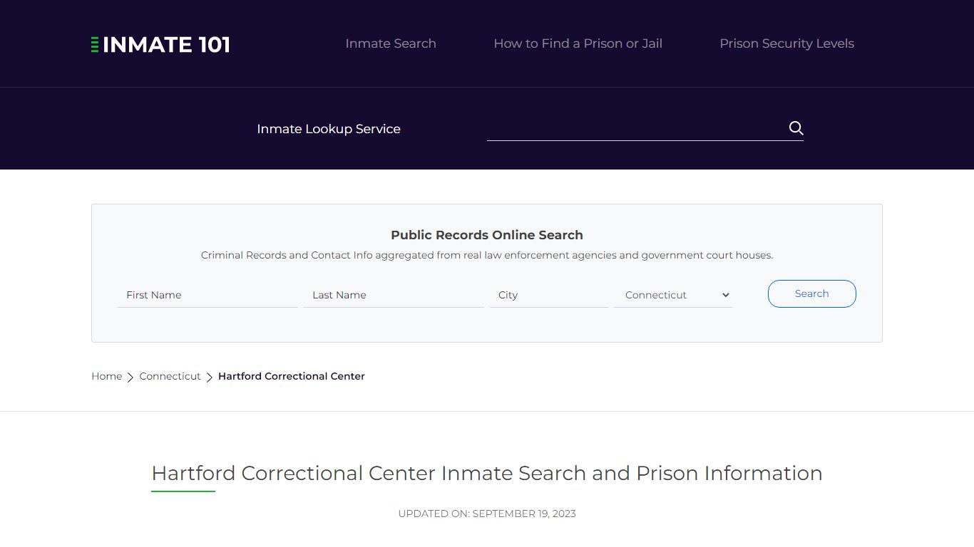 Hartford Correctional Center Inmate Search, Visitation, Phone no ...